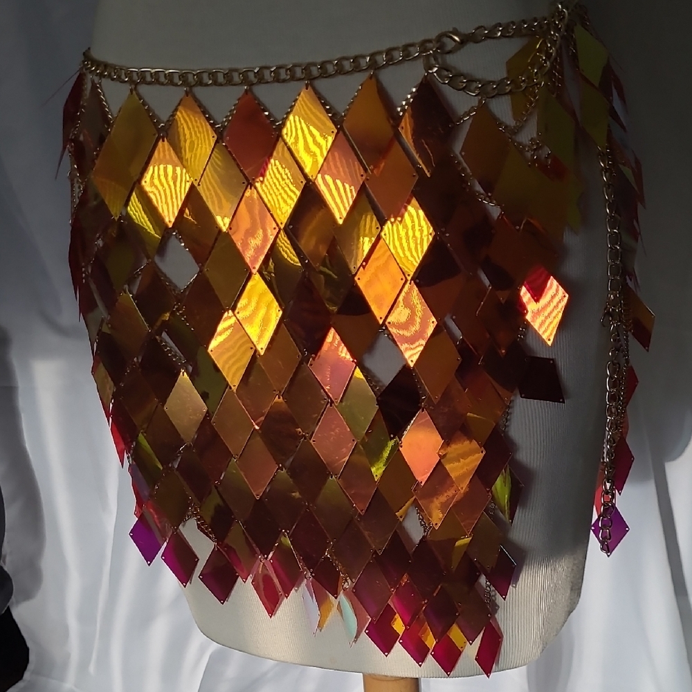 Gold and Orange Chainmail Skirt